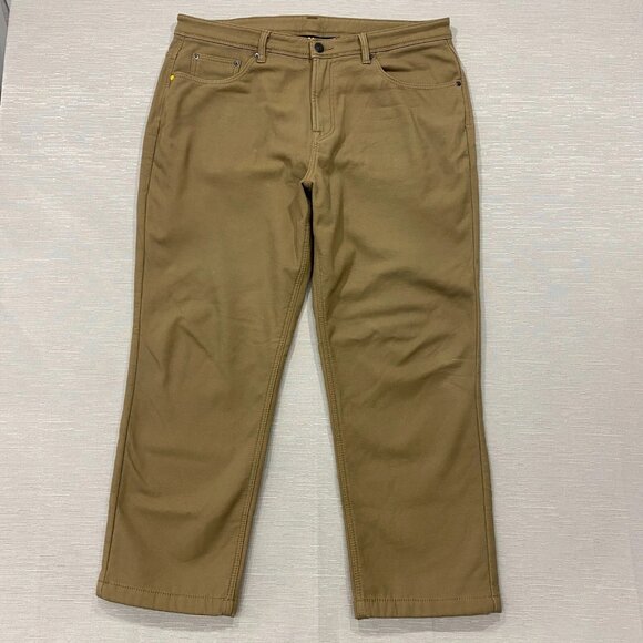 CAT Caterpillar Work Pants Mens 40 x 30 Brown Canvas Fleece Lined Insulated - Picture 3 of 12